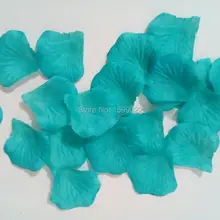 1500 шт 15 упаковок Бирюзовый темно-синего цвета, свадебные искусственные полиэфирной ткани шелковые розы лепестка, Цветок конфетти украшение для вечеринки