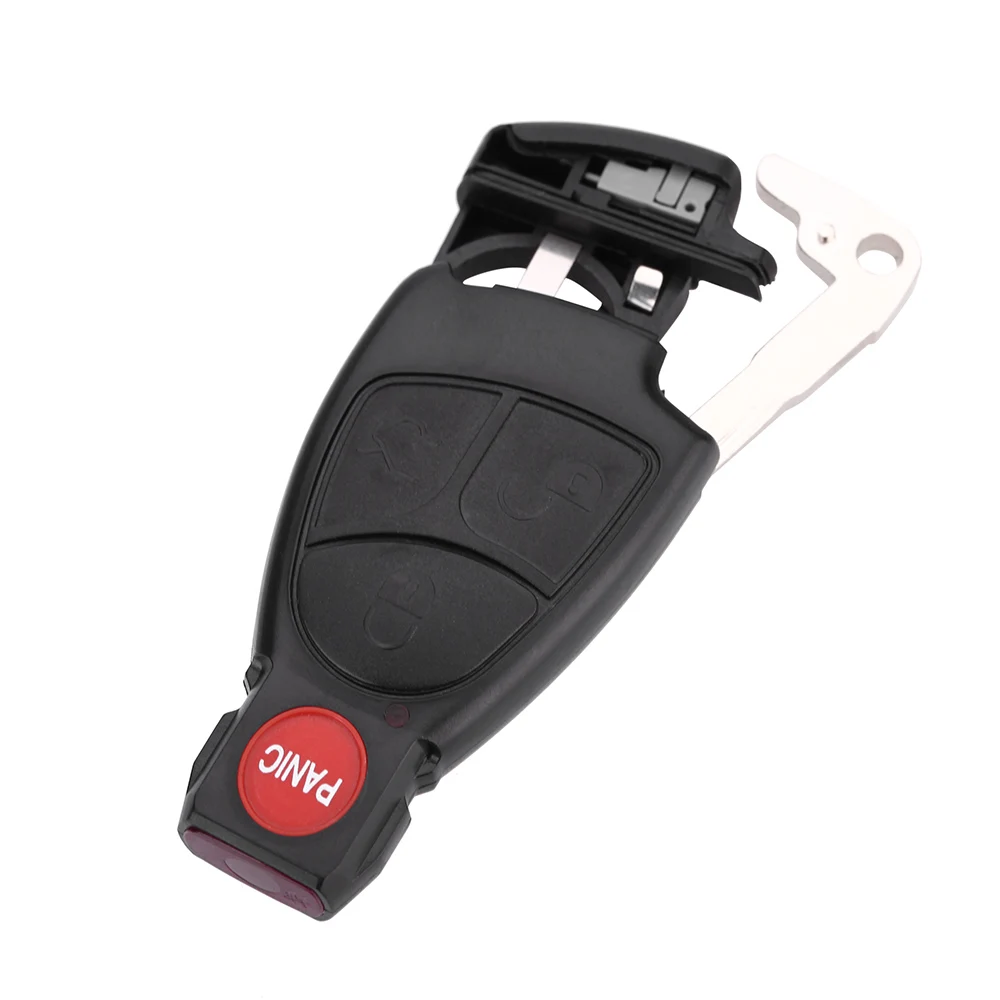 

New Remote Key Shell Case Fob for Mercedes-Benz 4 Button Key Cover with Battery Holder and Key Blade