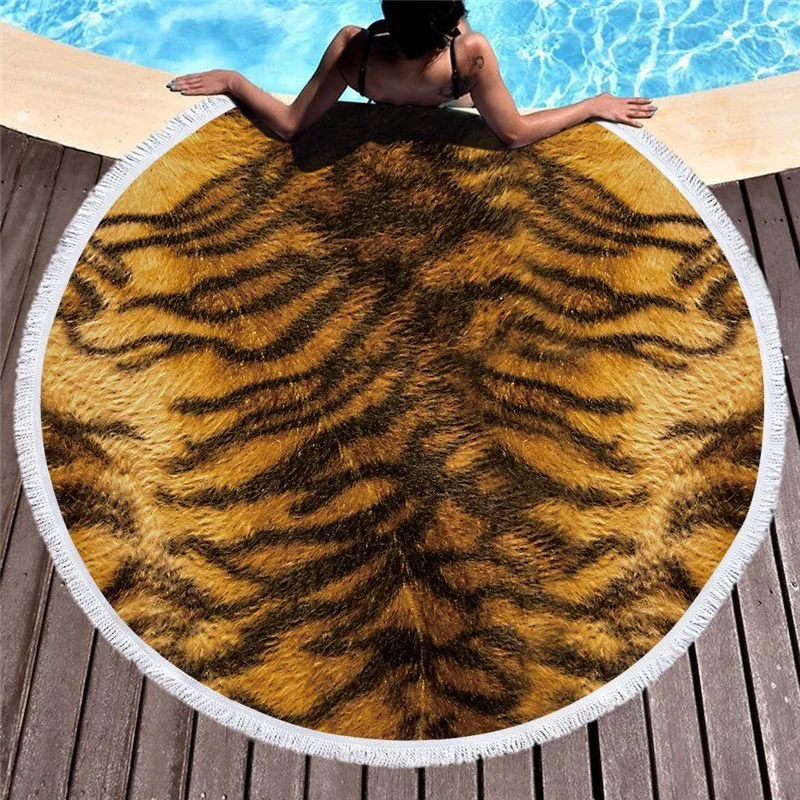 Большой 150 см круглый пляжное банное полотенце с леопардовым принтом летнее полотенце для путешествий Спорта 450 г Мягкая микрофибра Абсорбирующая привлекательная Мода - Цвет: Model 11