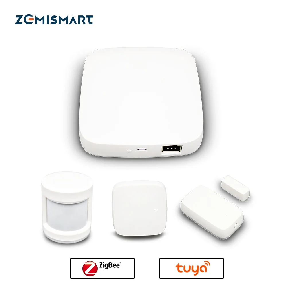 Tuya Zigbee концентратор умный дом PIR датчик двери датчик температуры и влажности Датчик домашней автоматизации сцена охранной сигнализации комплект