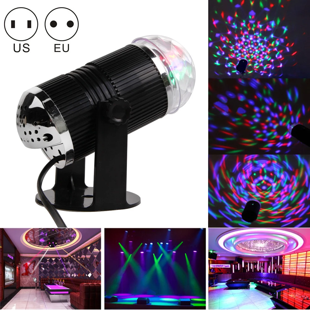 

TSLEEN Promotion! 1PC Voice Control Crystal Magic Ball RGB LED Stage Lamp Lumiere Home Sound Control Laser Stage Disco Light