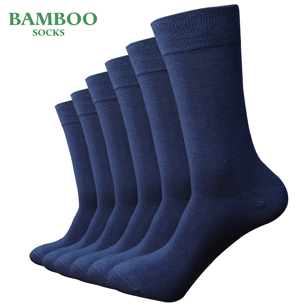 Match-Up Мужские бамбуковый светильник Синие Носки дышащие антибактериальные мужские деловые носки(6 пар/лот