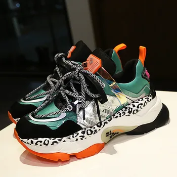 

Women shoes 2019 autumn new casual genuine leather sneakers Women heighten 5.5 CM Heavy-bottomed Female shoes outdoor shoes