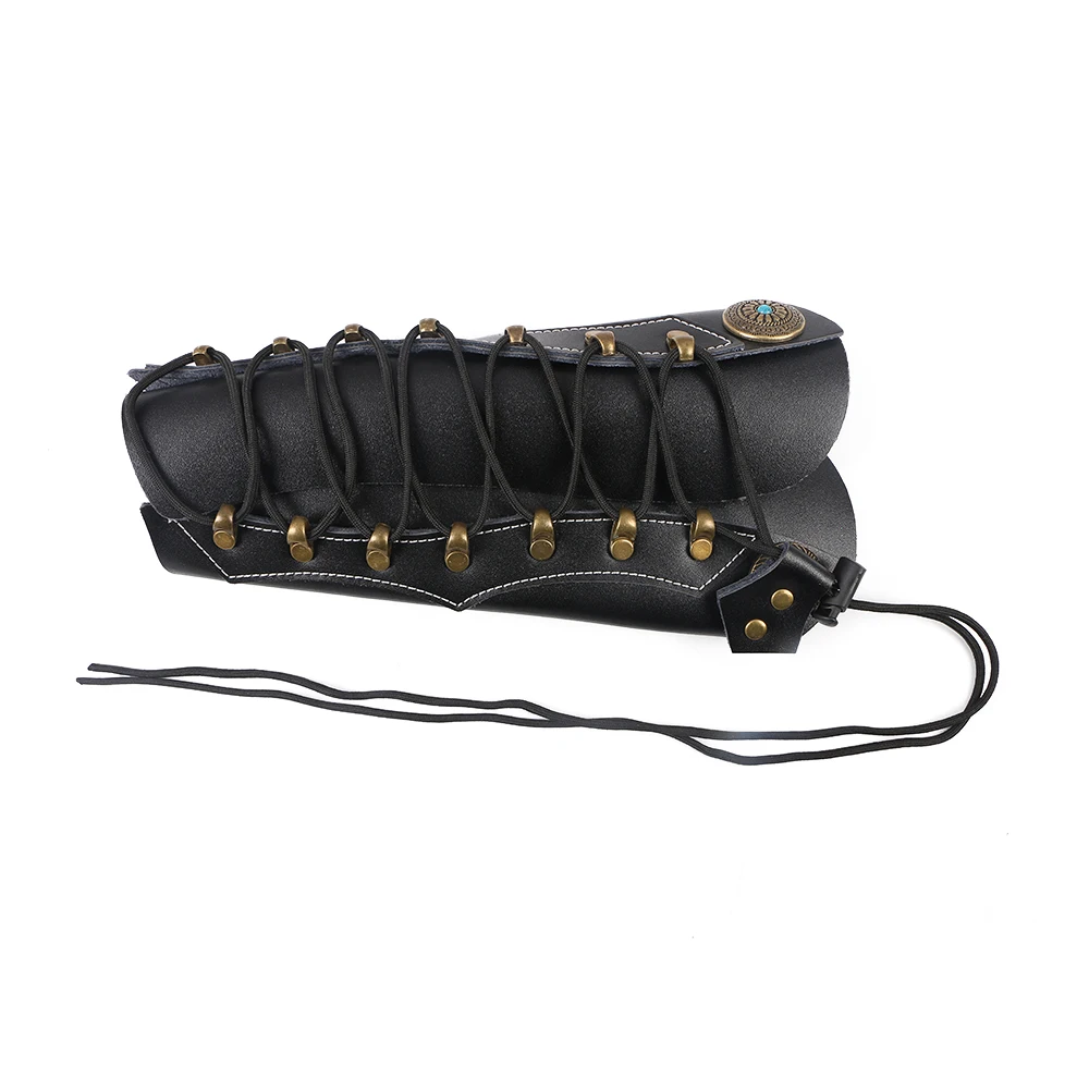 

Archery Arm Guard Length 26cm with leather Safe 3-Strap Protection Forearm Bow Accessories