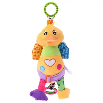 

0-3T Baby Infant Cartoon Duck Colorful Music Plush Pull Bell Rattle Toys