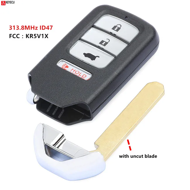 

Keyecu New Smart Remote Key Fob 4Button 313.8MHz ID47 for Acura MDX RDX ILX TLX 2014 2015 2016 2017 2018 2019- FCC: KR5V1X