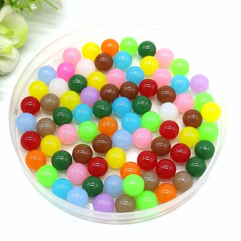 

50pcs 8mm Acrylic Round Beads Bright Beads No Hole Loose Beads Jewelry Making Beads DIY #xz