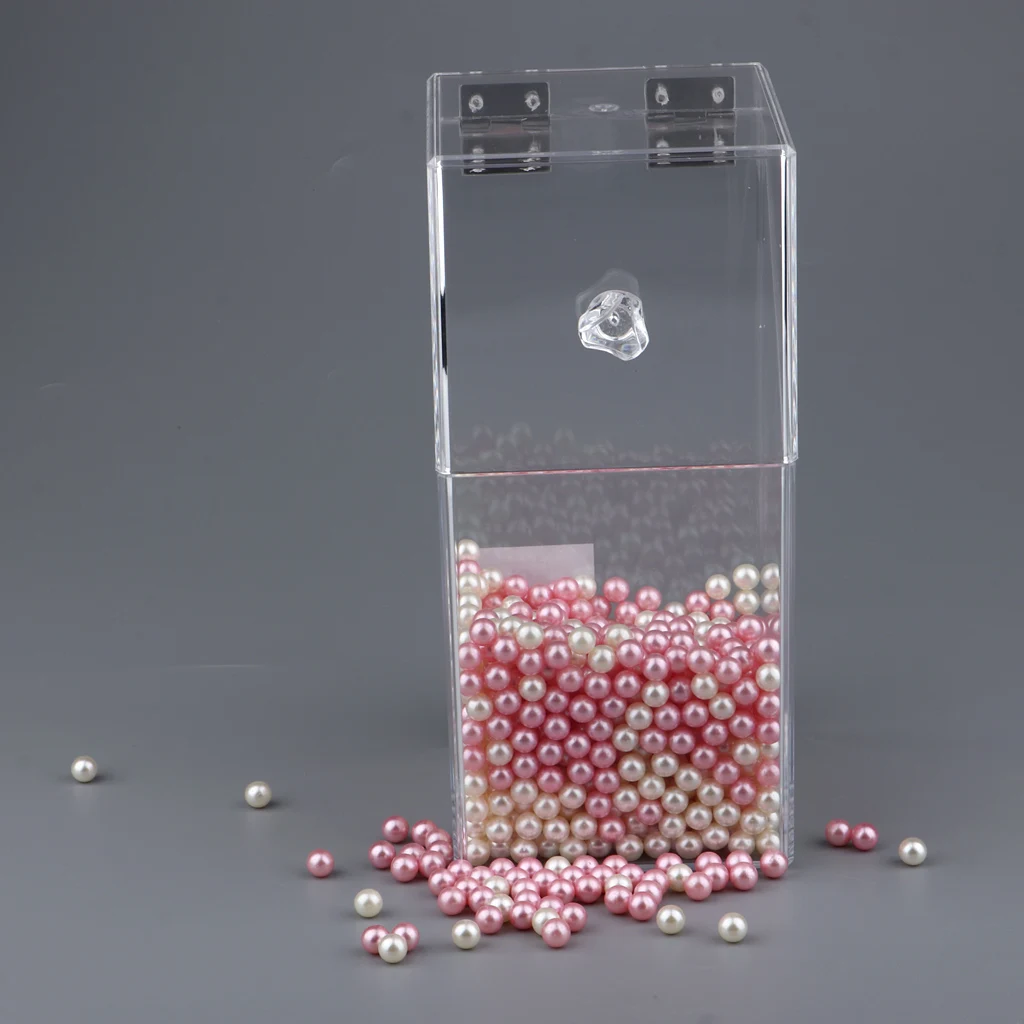 

Clear Makeup Brush Holder Organizer Acrylic Cosmetics Brushes Storage Solution with Beads