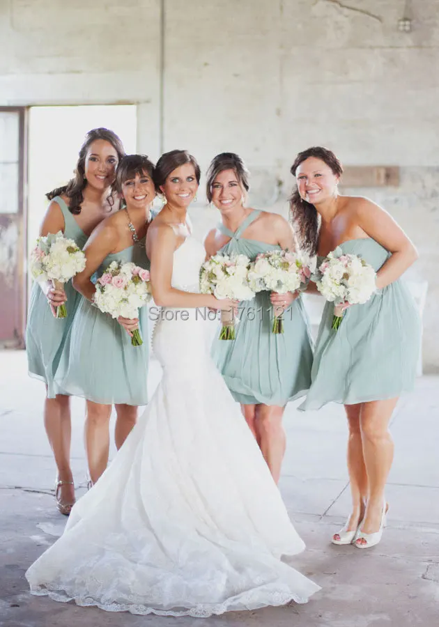 2016 Peach Light Blue font b Bridesmaid b font font b Dresses b font Short Coral