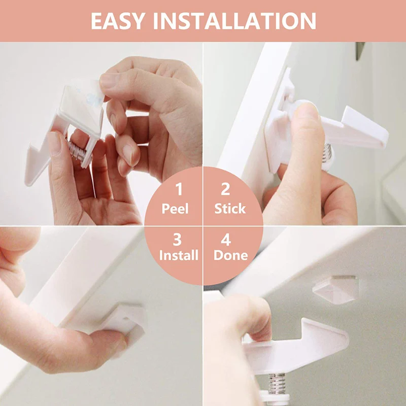 10pcs Child Safety Cabinet Locks Baby Proofing Cabinets Lock