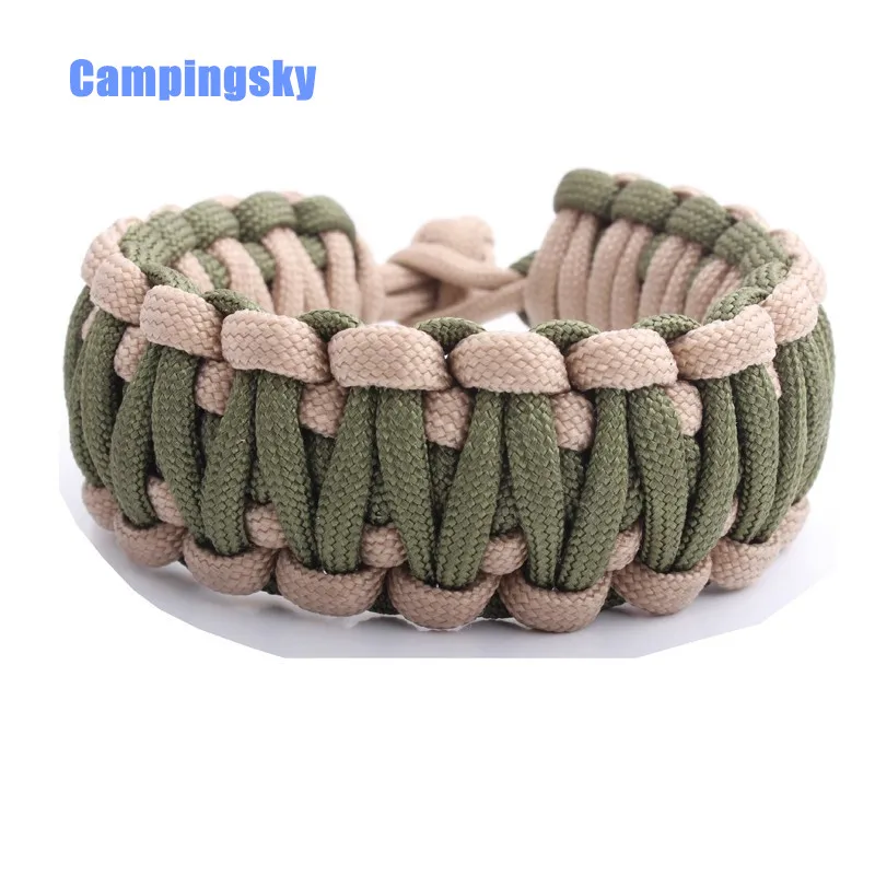 

FREE SHIPPING Paracord 550 Combo Survival Bracelet with Plastic Buckle for Hiking Camping