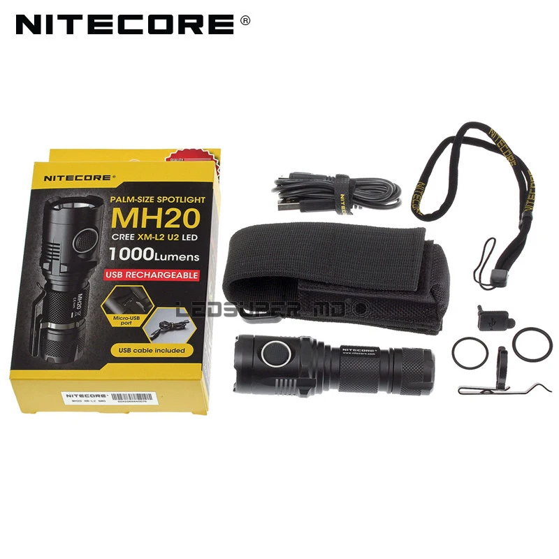 Best Selling Nitecore MH20 CREE XM-L2 U2 LED Palm-sized Rechargeable USB Flashlight 1000 Lumens Best Selling Nitecore MH20 CREE XM-L2 U2 LED Palm-sized Rechargeable USB Flashlight 1000 Lumens