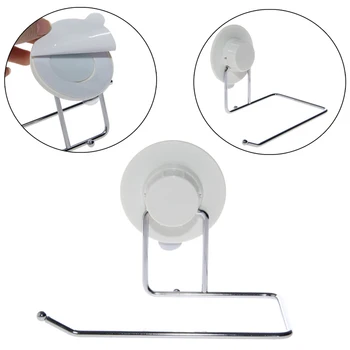 

Toilet Paper Holder Bathroom Suction Hanger Tissue Rack Kitchen Towel Hook Paper Holder Organizer