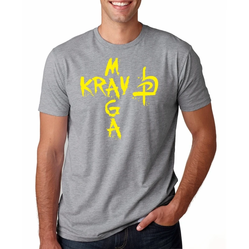 GRAYW9208a Новое израильское krav Maga T рубашки мужские хлопковые Летний стиль короткий рукав силы обороны футболка футболки - Цвет: GRAYW9208a