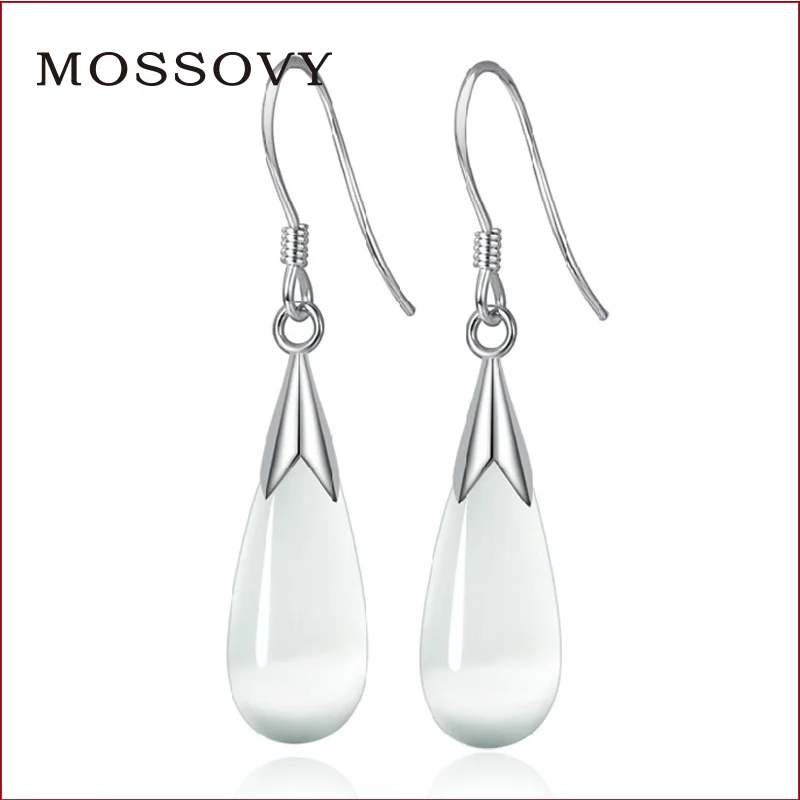 

Mossovy Water Droplets Silver Drop Dangle Earrings for Women Fashion Popular Alloy Earrings for Female Jewelry Pendientes Mujer