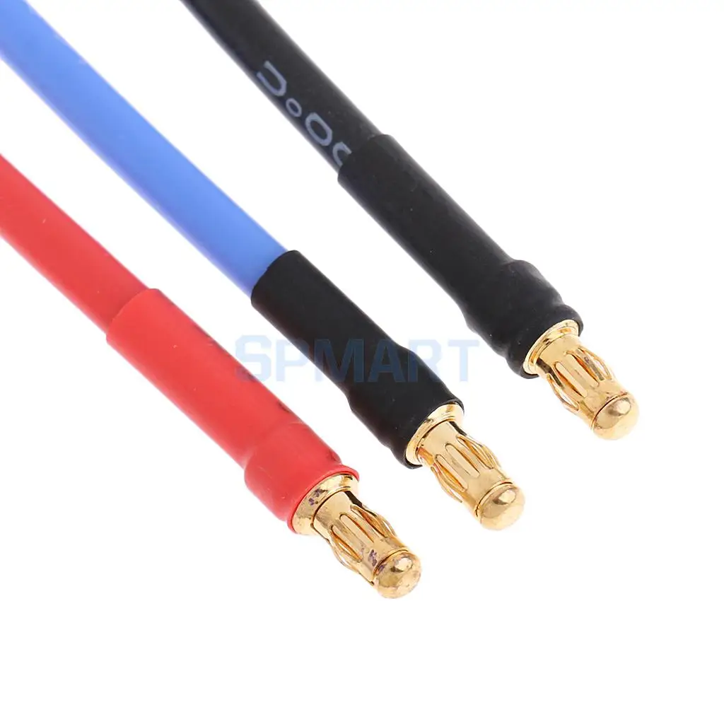 6Pcs 4.0mm & 3.5mm Connectors 23cm Banana RC Brushless Motor ESC Extension Cable Wire RC Car Boat Parts