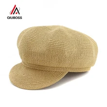 QIUBOSS весна лето бумажная Соломенная женская солнцезащитный козырек открытый дышащий Защита от Солнца шляпа от солнца для девушек