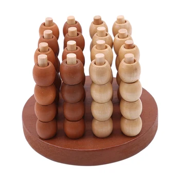 

Classic IQ Wood Brain Teaser Puzzle Game Creative 3D Wooden Board Game for 2 Players Educational Toys for Children Adults