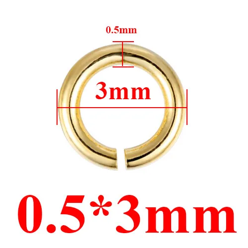 Aiovlo 100 шт./лот золото Нержавеющая сталь открытые кольца прыжок прямая 4/5/6 мм Разделение кольца Разъемы Набор «сделай сам» для велирных украшений, делая выводы - Цвет: 0.5x3mm