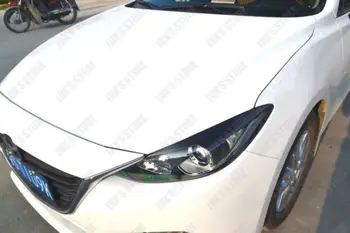 

Genuine Carbon Fiber Headlight Eyelids Eyebrows for 2014-2017 Mazda Axela Type B