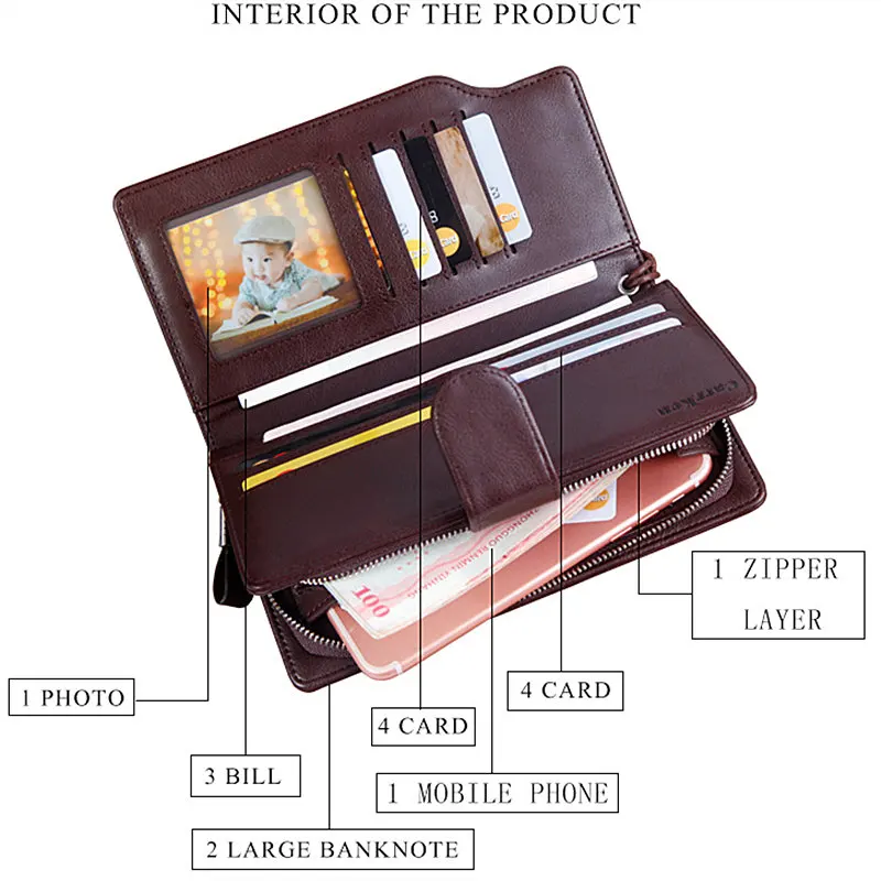 BISI GORO, кожаный кошелек для мужчин и женщин, кредитный держатель для карт, длинный дизайн, качественная Обложка для паспорта, Модный повседневный мужской кошелек на молнии
