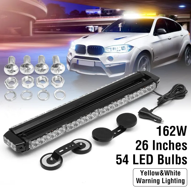 

12V 36/54LED White Flashing Light Bar FIREMAN OFFROAD Car Flash Light LED Strobe Hazard Warning Emergency Fog Lamp