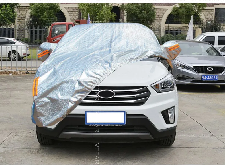 Vtear для hyundai creta ix25 автомобильные чехлы Пылезащитная утолщенная алюминиевая пленка для улицы Полный автомобильный чехол Аксессуары