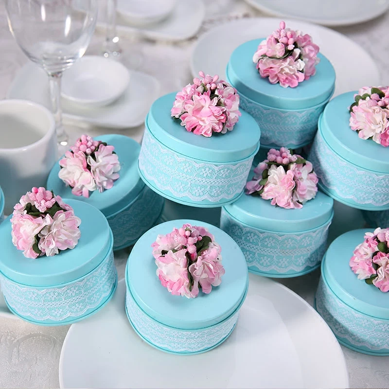 Романтическая Свадебная подарочная коробка жестяная для конфет креативная