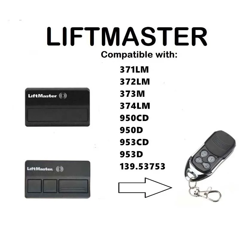 2 шт Liftmaster 371L M370LM, 372LM, 373LM, 950CD, 953D пульт дистанционного управления для гаражной двери, замена пульта дистанционного управления 315 МГц