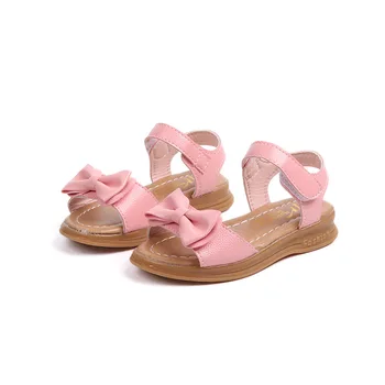 

Girl Sandals Princess Bow Sandals Children shoes 2019 New Summer Flat shoes Children Non-slip Beach Shoes Size 22-36