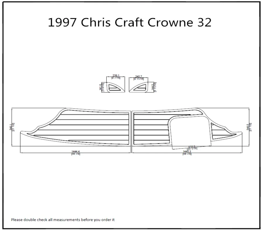 1997 КРС крафт Crowne 32 Плавающая Платформа Pad 6 мм Лодка EVA тик настил 1/" 6 мм