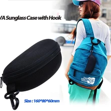 Черный EVA Солнцезащитных очков случае с крючка и застежки-молнии Жесткий Очков Случае Очки E1001