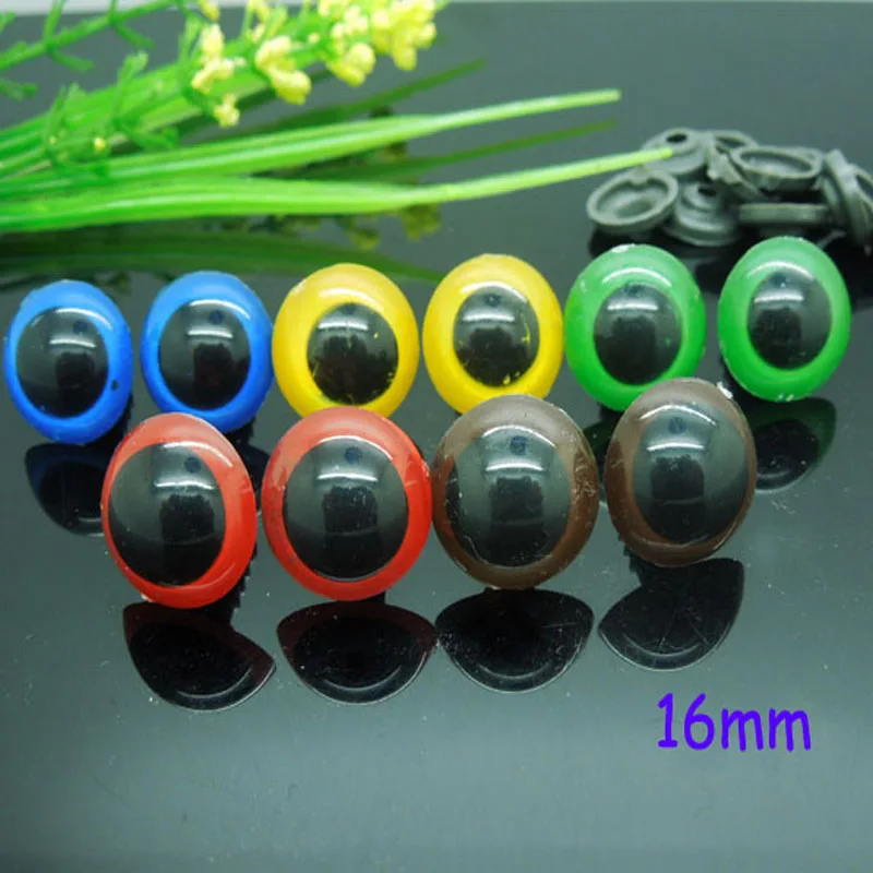 

16mm Mixed Color Safety Eyes Plastic Doll eyes Handmade Accessories For Bear Doll Animal Puppet Making - 50pcs/lot