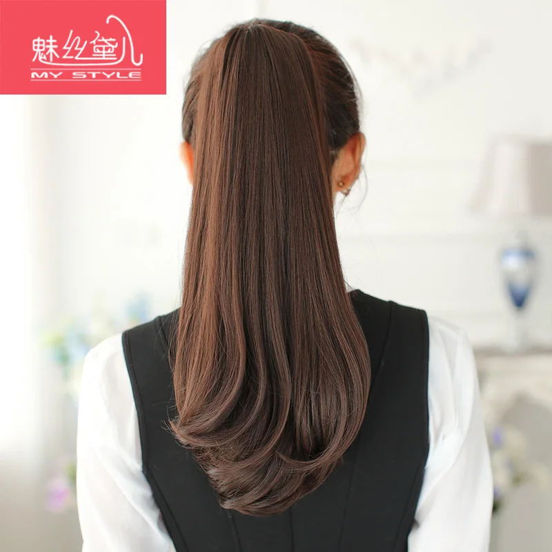 of elegant luxury light hair silk Adele roll horsetail fashion lifelike