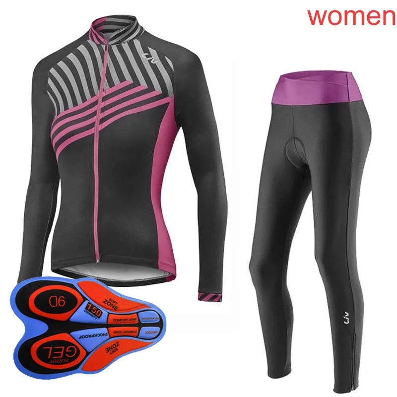 

Ropa Ciclismo 2019 Pro Team Women Cycling long Sleeves jersey 9D pants sets MTB Bicycle Clothing Bike Clothes Sportswear Y030601