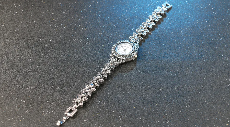 Wbmqda винтажные Кристальные серебряные металлические часы браслеты и браслеты для женщин Классическая мода любовь тибетские ювелирные изделия подарок