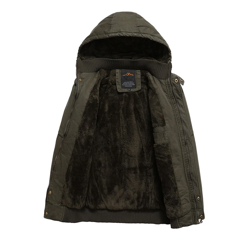 2019 Military Jacket Winter Cargo Coat With Velvet Casual Man Jackets Army Outerwear Clothing