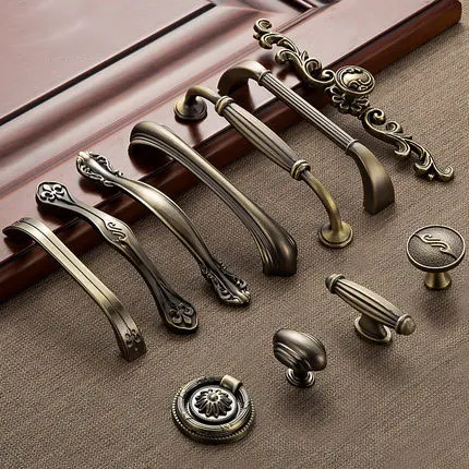 

64mm/96mm/128mm/169mm European bronze color zinc alloy cabinet pulls /wardrobe or cupboard or drawer furniture handle