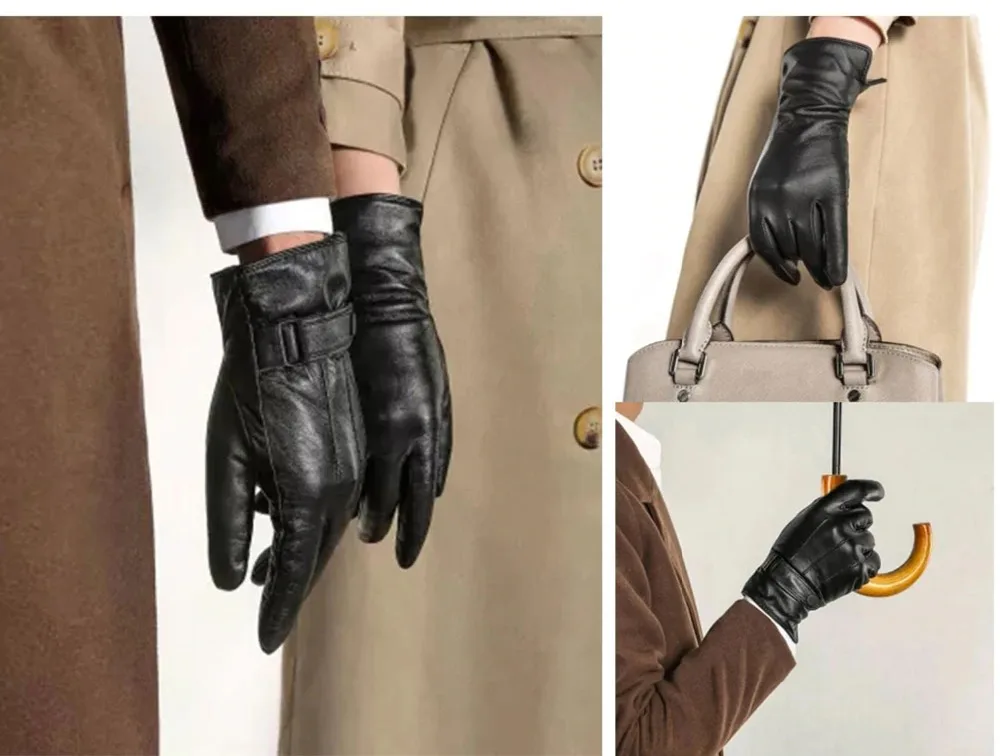 Xiaomi Mijia Qimian Lambskin Touch Screen Gloves Spanish Raw Winter Autumn Thicken Warm unisex for driving,moto,fishing,Riding