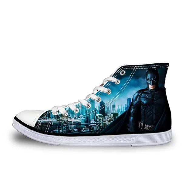 Настроенный, Прохладный паук Высокая парусиновая обувь для хип-хопа мальчиков Для мужчин на шнуровке обувь с подошвой из вулканизированной резины мужской суперзвезда Бэтмен Туфли без каблуков кроссовки Zapatos - Цвет: w1567AK