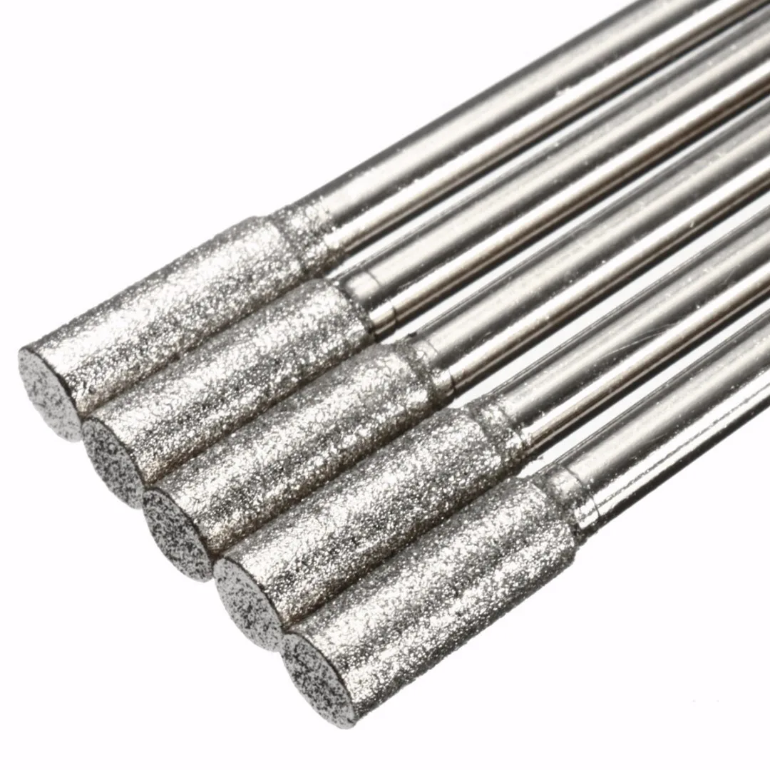 5pcs  New Diamond Grinding Burr Drill Bits 4mm Grinding Diameter For Rotary Tool