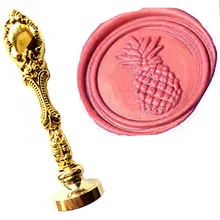 Винтаж ананас пользовательские изображение логотипа Роскошные Воск уплотнительное штамп латунь павлин металлической ручкой подарочный набор