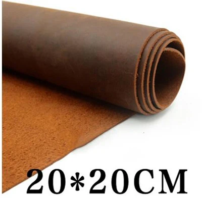 Dark Orange Natural Cow Skin Leather Crazy Horse Leather Color Genuine Leather for Diy Leather Craft for Belt Wallet Bag Shoes - Цвет: 20x20cm