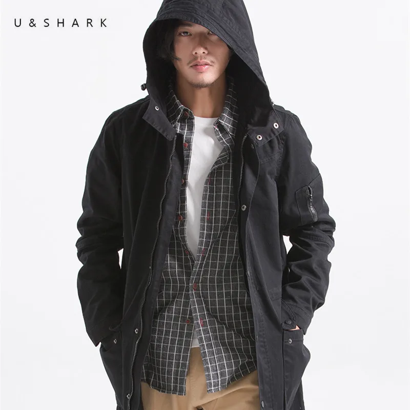 Осенний Новый тренчкот U & SHARK из 100% хлопка Мужская одежда высококачественные