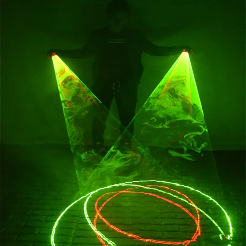 

KS63 Party dance wears laser gloves dj green red laser beams swirl gloves disco show stage glowing costumes luminous perform bar