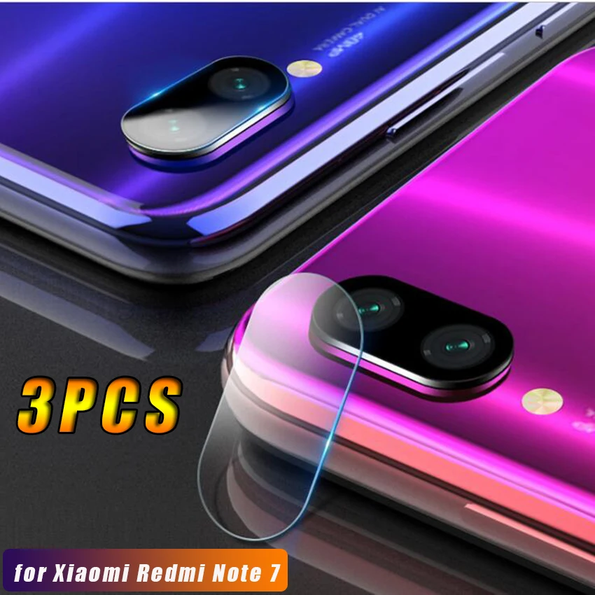 

3PCS Screen Protector for Xiaomi Redmi Note 7 Camera Lens Clear Tempered Glass Clear Film Protection Cover Back Lens