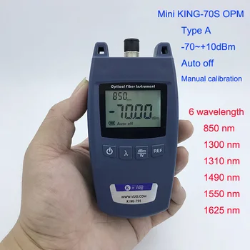 FTTH Mini Optical Power Meter King-70S Type A OPM Fiber Optical Cable Tester -70dBm~+10dBm SC/FC Universal interface Connector