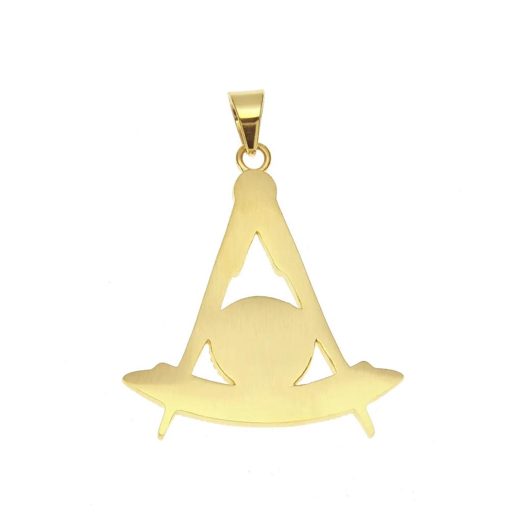 Дизайн золотой цвет нержавеющая сталь подвески с масонской символикой ожерелье для мужчин хип-хоп ювелирные изделия с 5*700 мм кубинская цепь