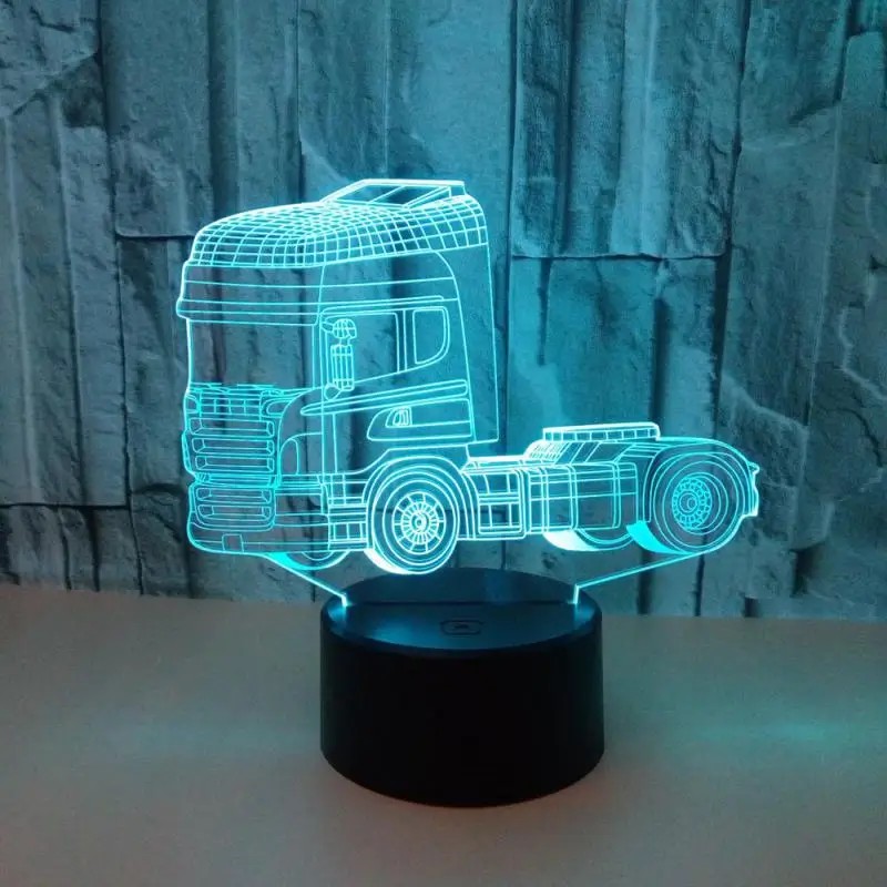 Креативный сенсорный 3d светильник для грузовика акриловый Usb маленький