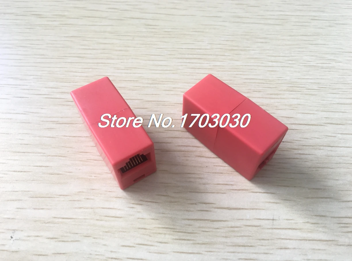 

Red Double Connector RJ45 F/F Modular Network Inline Coupler Adapter 10 Pcs